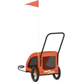 Prikolica za bicikl za ljubimce narančasto-siva tkanina/željezo | shoptok.hr