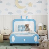  Otroški posteljni okvir z vznožjem Modra 90 x 200 cm PU, (5000104737) | Shoptok.si