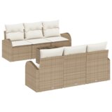 vidaXL set od 7 komada vrtne sofe s jastučićima bež poli ratan | shoptok.hr