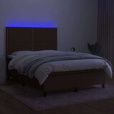 Box spring s madracem LED tamnosmeđi 140x200 cm tkanina | shoptok.hr