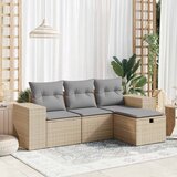 Maison Chic Seti vrtnega pohištva - Vrtna garnitura - Vrtni pohištvo set 4-delna z blazinami bež poli ratan, (21815562) | Shoptok.si