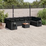  11-dijelni set vrtnih sofa od poliratana s jastucima crni Crna 62 x 62 x 69 cm | shoptok.hr