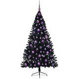  Umjetno predsvijetljeno božićno drvce Crna 180 cm PVC | shoptok.hr