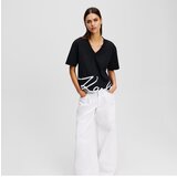 Karl Lagerfeld Majice s kratkimi rokavi KARL SIGNATURE HEM V-NK TS Črna | Shoptok.si