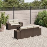  6-dijelni set vrtnih sofa od poliratana s jastucima smeđi | shoptok.hr