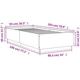  Okvir za krevet boja hrasta 90 x 200 cm konstruirano drvo | shoptok.hr