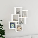 Maison Chic Stenska polica - Viseča Polica kockasta bela 78x15x93 cm inženirski les, (21793424) | Shoptok.si