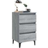 vidaXL noćni ormarić s metalnim nogama boja sivog hrasta 40x35x69 cm | shoptok.hr