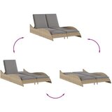 vidaXL Ležaljka za sunčanje s jastucima bež 114x205x73 cm poliratan | shoptok.hr