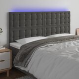  LED uzglavlje tamnosivo 180x5x118/128 cm baršunasto | shoptok.hr