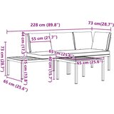  3-dijelni set vrtnih sofa s jastucima crni aluminijski | shoptok.hr