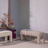 WOOOD Svetlo rjava oblazinjena klop iz tkanine bouclé Frex – | Shoptok.si