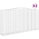  Lučne gabionske košare 3 kom 400x50x200/220cm pocinčano željezo | shoptok.hr