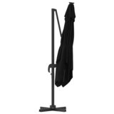vidaXL Kantilever Roma dežnik Črna 286x285x265 cm Aluminij | Shoptok.si