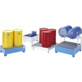 eurokraft basic Jeklena prestrezna kadica za 200-l sode, DxŠxV 1200 x 800 x 360 mm, brez certifikata, modro praškasto lakirana, brez mrežaste rešetke | Shoptok.si