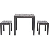  Vrtni stol s 2 klupe plastični smeđi | shoptok.hr
