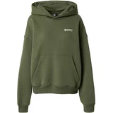 New Balance Sweater majica 'Heritage' tamno zelena / bijela