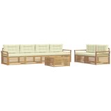  Set vanjskih sofa 7 kom. Bijela i krem Čvrsto drvo akacije | Shoptok.si