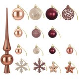  Set božićnih kuglica 111 kom. Boja šampanjca i smeđa 6 cm - Boja šampanjca i smeđa | shoptok.hr