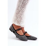 Boto Eco Suede Ballerina Flats Adorned with Jet Black Tinara | Shoptok.si