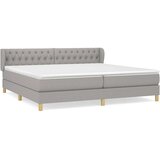  Box spring postelja z vzmetnico svetlo siva 200x200 cm blago, (20724010) | Shoptok.si