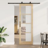 vidaXL Drsna vrata s kompletom opreme 'ORKDAL'Trden les in steklo, Notranja vrata s steklom 'ORKDAL'78x232x4 cm Trda lesa iz bora Cene