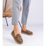 Gemre Green women's eco-suede loafers with bow Sarina | shoptok.hr