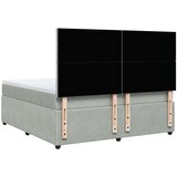 vidaXL Box spring postelja z vzmetnico svetlo siva 180x200 cm žamet | Shoptok.si