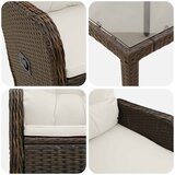 Vanjski set za objedovanje 9 pcs Smeđa i krem bijela | shoptok.hr