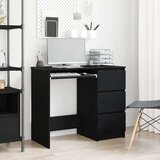 vidaXL Pisalna miza črna hrast 90x45x76 cm inženirski les | Shoptok.si