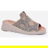 Boto Womens Wedge Sandals With Zipper Animal Print Beige Irriva | Shoptok.si