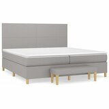 vidaXL Box spring postelja z vzmetnico svetlo siva 200x200 cm blago, (20761208) Cene