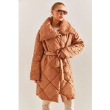 Bianco Lucci Women's Metal Buttoned Diamond Patterned Oversize Puffer Coat | Shoptok.si