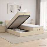  Krevet od pjene s madracem i LED-om Krem 160 x 200 cm Tkanina Cijene