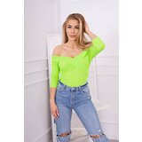 Kesi Green neon blouse with V-neck Cijene