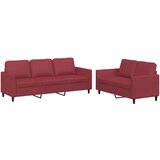 2-dijelni set sofa s jastucima boja vina od umjetne kože | shoptok.hr