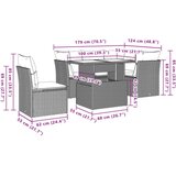  6-dijelni set vrtnih sofa s jastucima crni od poliratana | shoptok.hr
