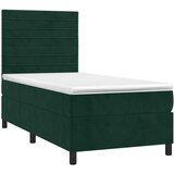 Box spring krevet s madracem tamnozeleni 100x200 cm baršunasti | shoptok.hr
