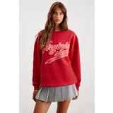 GRIMELANGE EDITH Oversize Red Single Sweatshirt