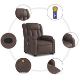  Masažni naslonjač na podizanje od umjetne kože smeđa | shoptok.hr