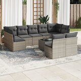 vidaXL 10-dijelni set vrtnih sofa od poliratana s jastucima sivi Cijene