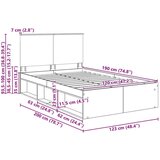  Okvir za krevet Beton 120 x 190 cm Čvrsto borovo drvo | shoptok.hr