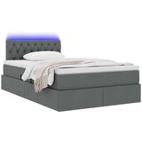  Krevet S LED lampica s pohranom Tamno siva 120 x 200 cm tkanina | shoptok.hr
