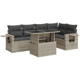 Maison Chic Seti vrtnega pohištva - Vrtna garnitura - Vrtni pohištvo set 6-delna z blazinami siv poli ratan, (21805223) | Shoptok.si