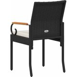  Vrtne stolice 4 pcs Crna i krem-bijela Poliratan i Akacija | shoptok.hr