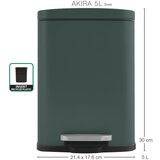 Spirella Temno zelen jeklen koš za smeti s pedalom 5 l Akira – | Shoptok.si