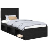  Okvir za krevet Crna 75 x 190 cm Čvrsto borovo drvo | shoptok.hr