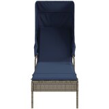  Ležaljka s tendom, siva, poli ratan | Shoptok.si