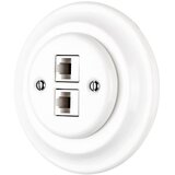  Bohemia-Design - Porcelanska retro ethernet utičnica sa okvirom 2x CAT.5E bela | Eponuda.com