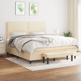  The Living Store Box spring postelja z vzmetnico krem 160x200 cm blago - Box Spring Postelja, (21514919) Cene